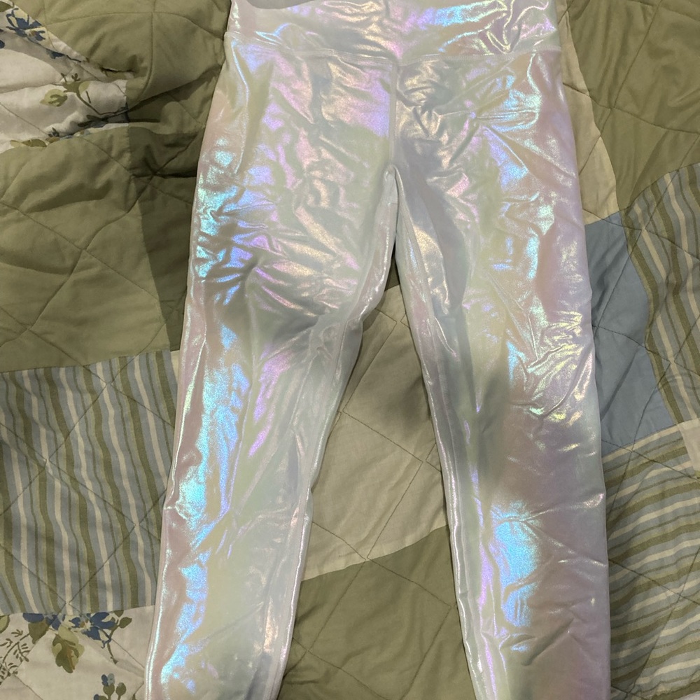 Zyia white unicorn luxe leggings, size 6-8